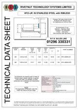 HFCI-JR Stainless Steel Closed End Flat Head Hexagon Rimlex® Seal Rivetnut