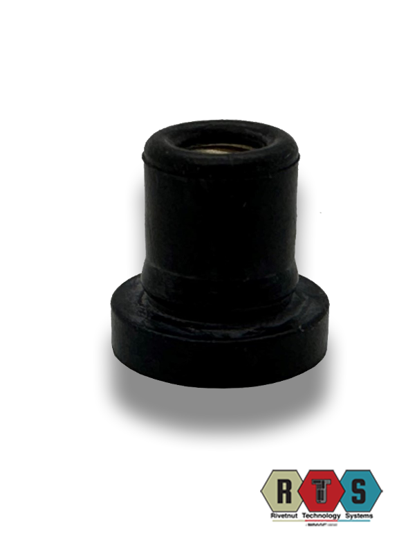 RFOR SNAP Rubber Open Flat Head Round Snap In M5 Rubber Nut Insert