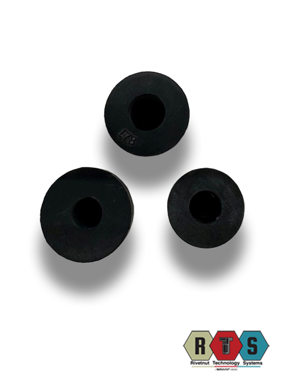 RFOR SNAP Rubber Open Flat Head Round Snap In M5 Rubber Nut Insert
